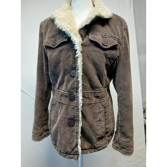 Vintage Braeton y2k corduroy brown jacket‎ Fur trim womens medium 90s - Picture 3 of 11